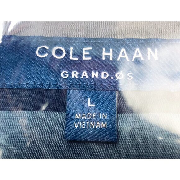 Cole Haan Mens Black Striped Spread Collar Long Sleeve Button Up Shirt Sz L New - Picture 4 of 8